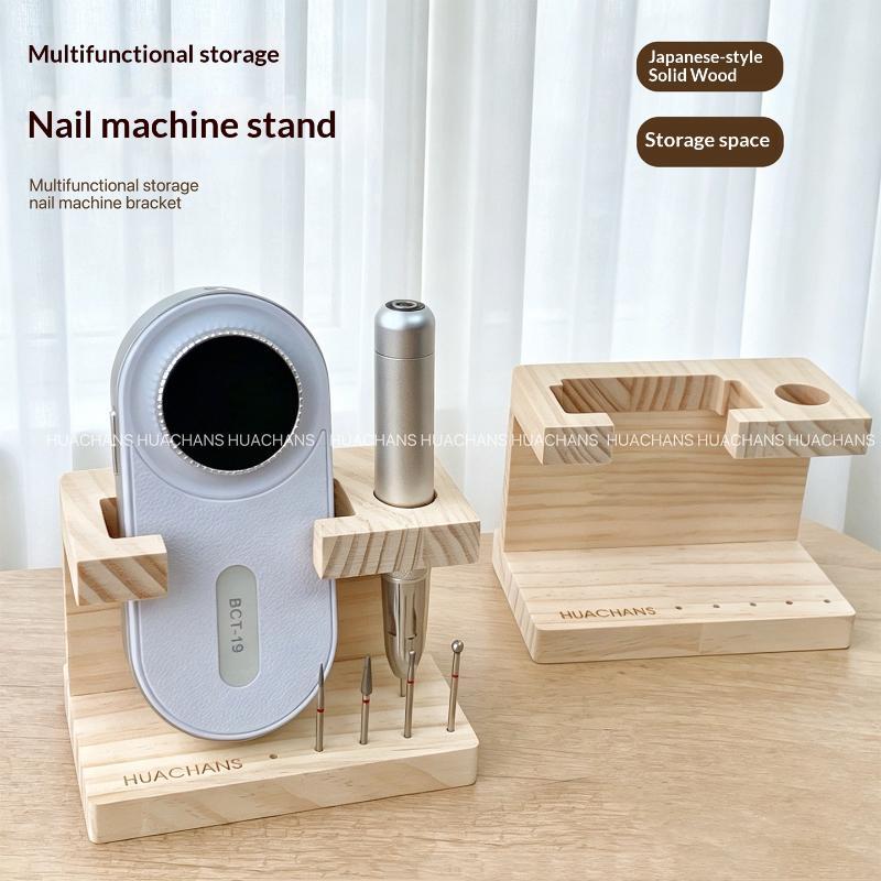 Phone Accessories For Travel - Portable Wooden Nail Drill Bits Holder