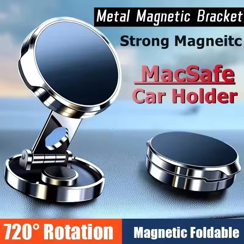 Car Mount Phone - Round Folding Magnetic Car Holder 360