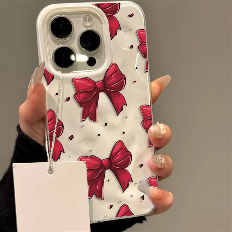 White Red Bow Pattern Phone Ca - огляд і ціна Phone Accessories Red