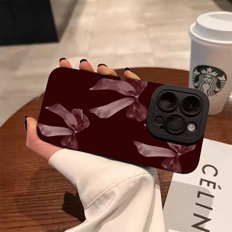 Wine Red Bowknot Pattern Soft  - огляд і ціна Phone Accessories Red