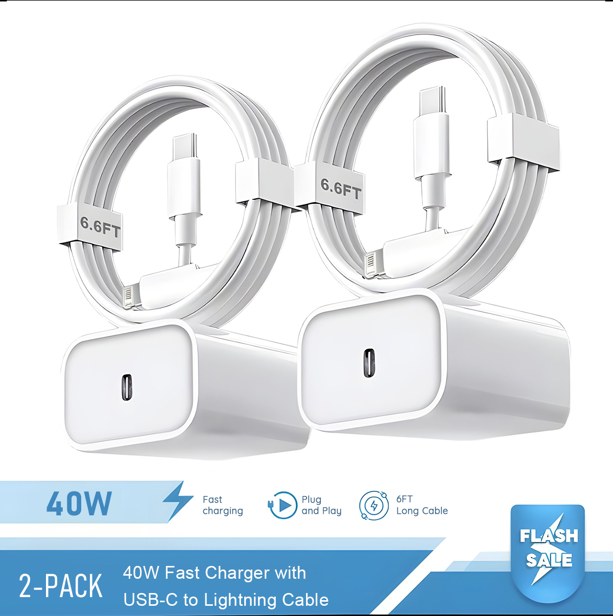2-4 Set 40W Fast Charger for i - огляд і ціна Phone Accessories Online