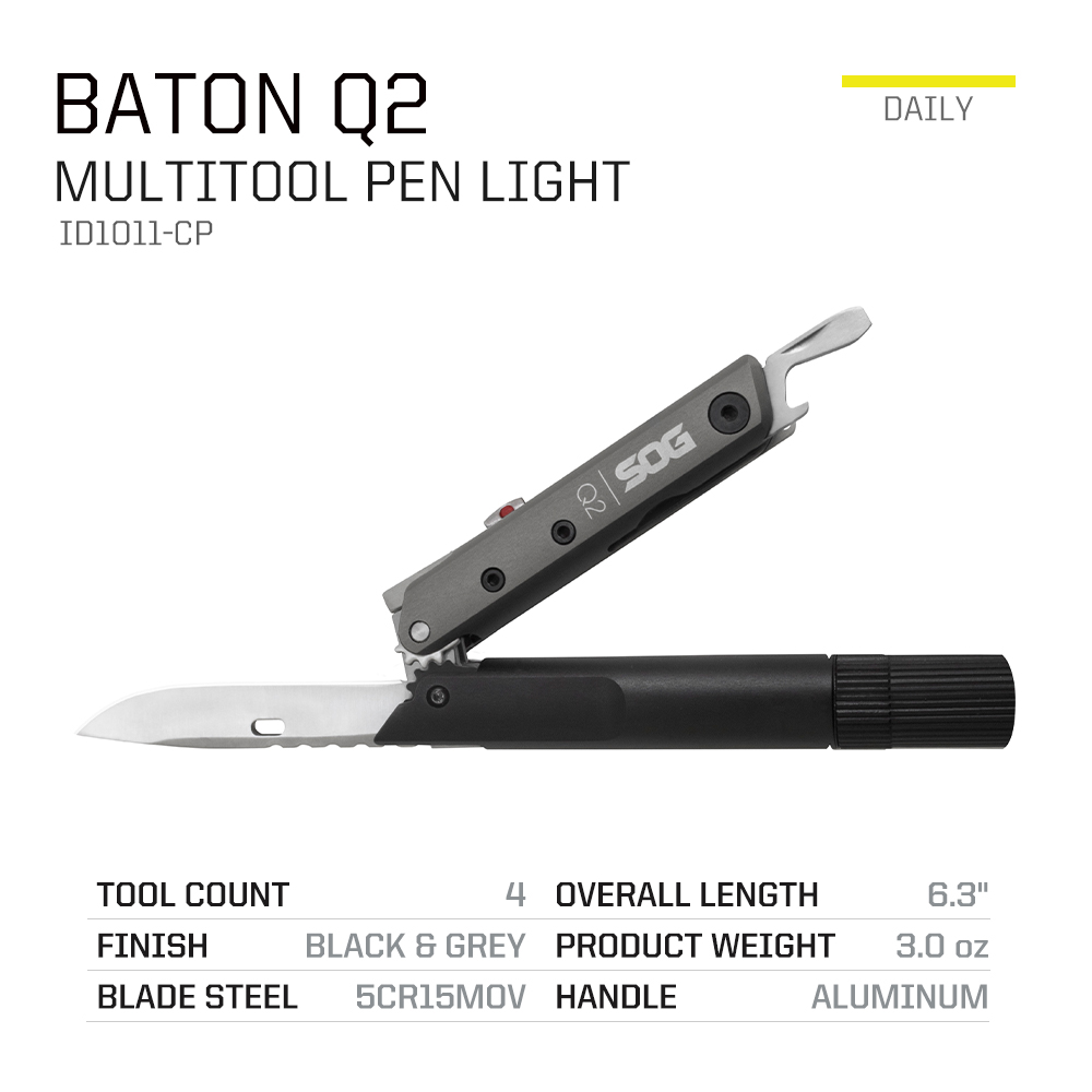 SOG BATON Q2 4 in 1 Multi-Tool - огляд і ціна Led Flash Case