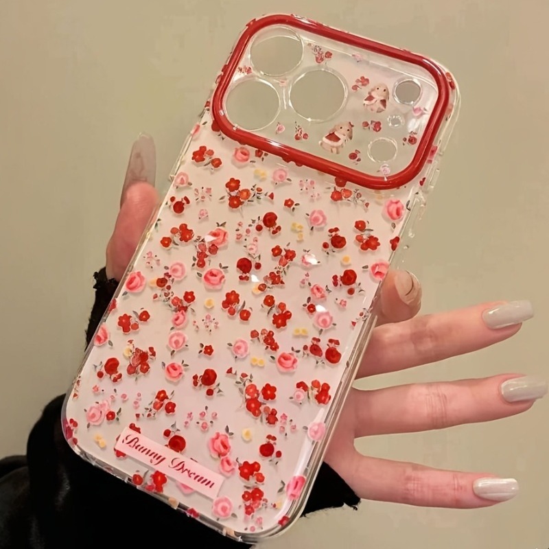 Lovely Cartoon Red Flowers Pat - огляд і ціна Phone Accessories Red