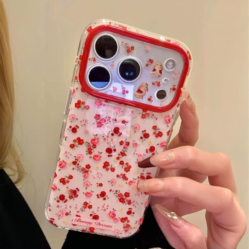 Lovely Cartoon Red Flowers Pat - огляд і ціна Phone Accessories Red