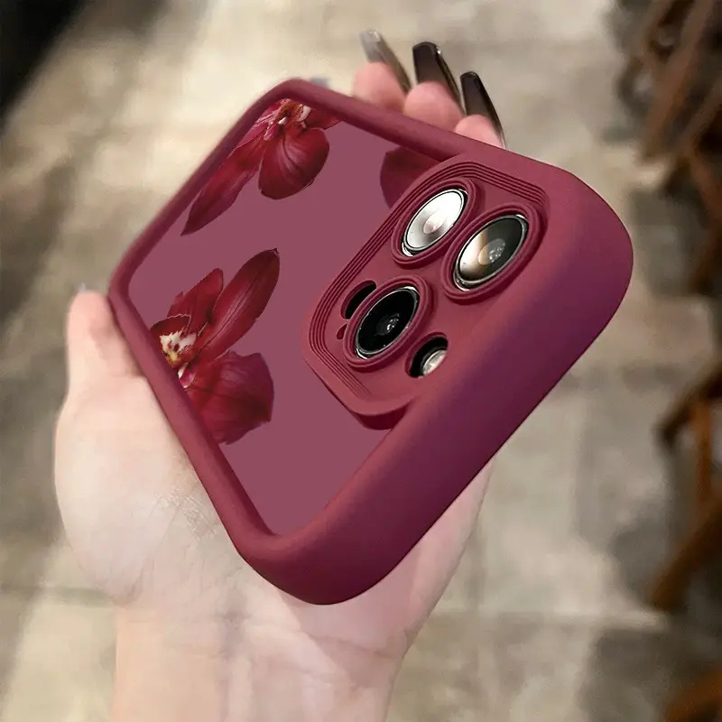 Wine Red Orchid Flower Pattern - огляд і ціна Phone Accessories Red